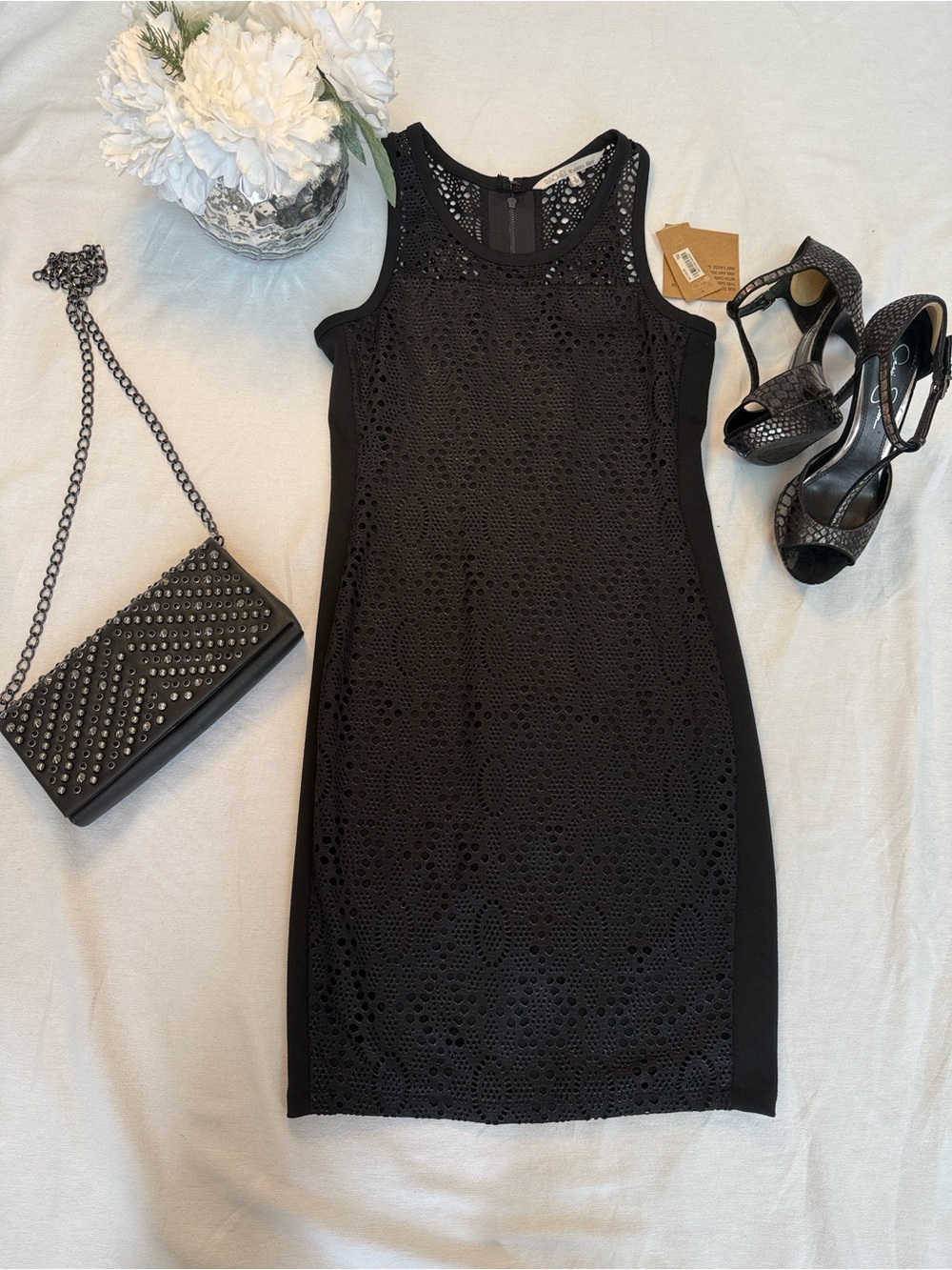 NEW RACHEL Rachel Roy Black Lace Sleeveless Sheath Dress